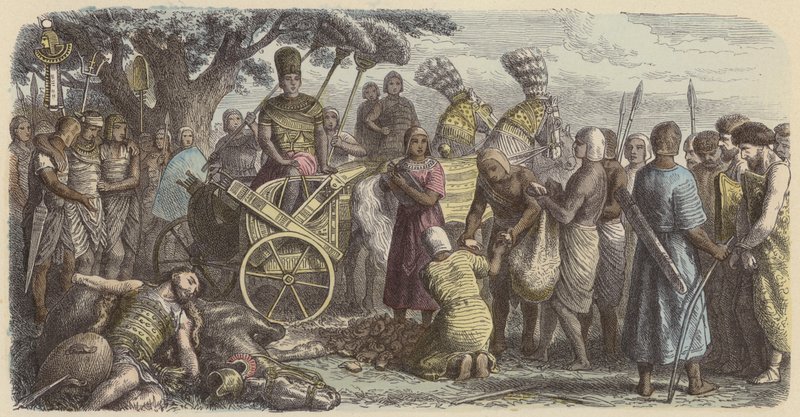 Counting of Prisoners and Severed Hands of Enemy Soldiers Before the Pharaoh After a Victorious Battle by German School