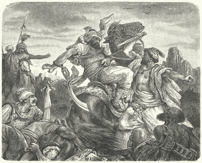 Death of the Ottoman Sultan Murad I at the Battle of Kosovo by German School