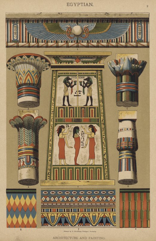Egyptian, Architecture and Painting by German School