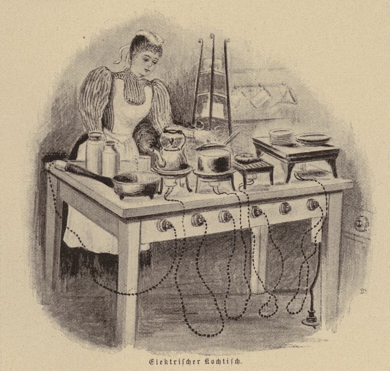 Electric cooking table by German School