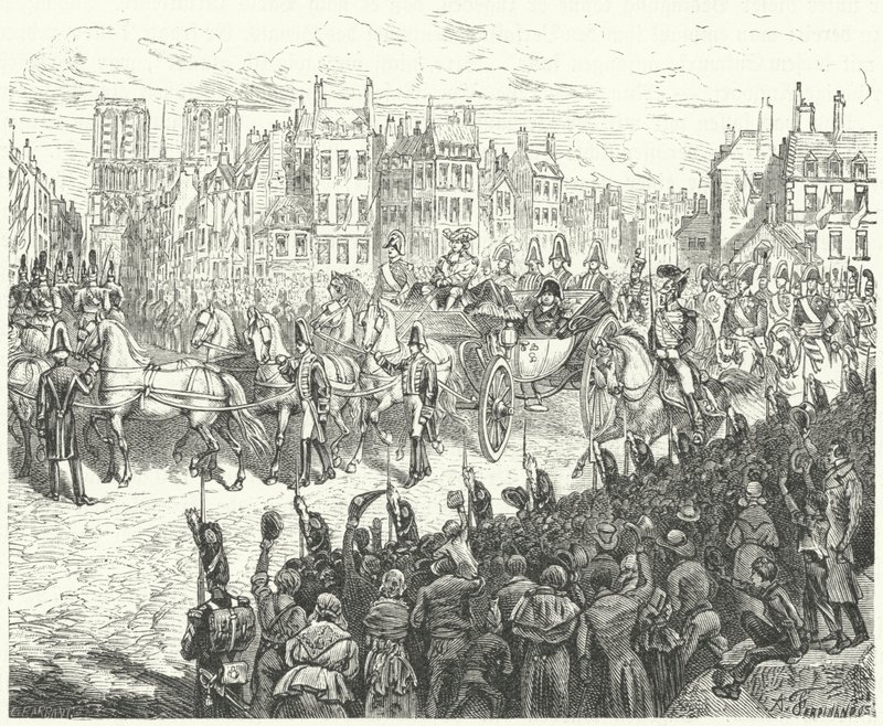 Entry of King Louis XVIII into Paris, 1814 by German School