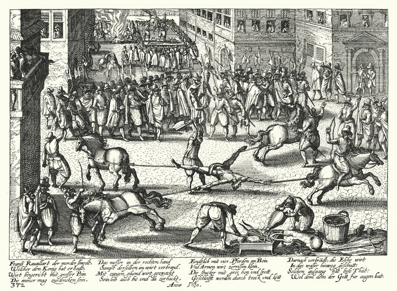 Execution of Francois Ravaillac, Assassin of Henry IV of France by German School
