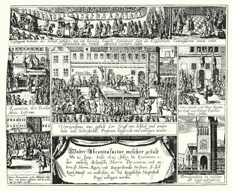 Execution of opponents of the Holy Roman Emperor Ferdinand II in Prague by German School