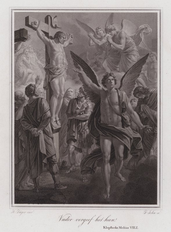 Father Forgive Them! Christ on the Cross (engraving) by German School