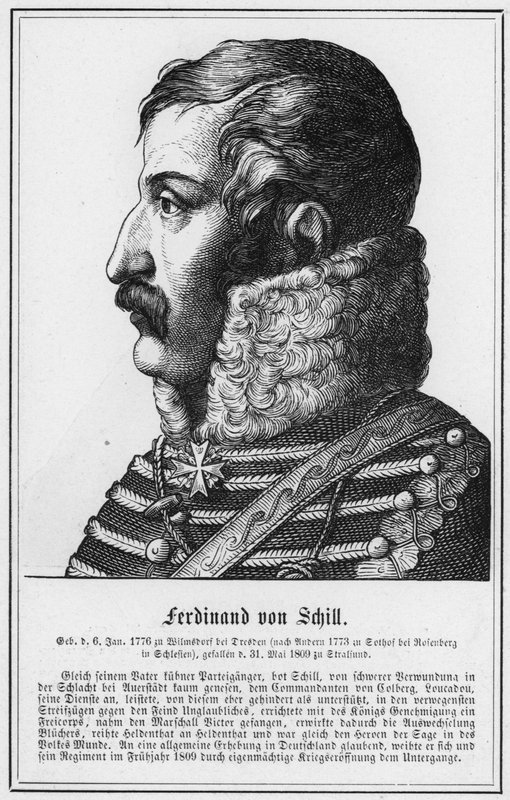 Ferdinand von Schill (engraving) by German School