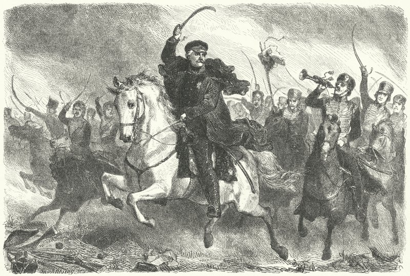 Field Marshal Blucher at the Battle of Ligny by German School