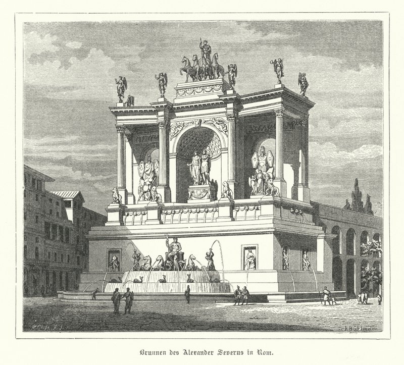Fountain of Alexander Severus, ancient Rome by German School