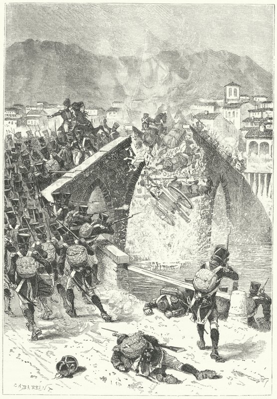 French soldiers attacking Monsterrat, Spain by German School