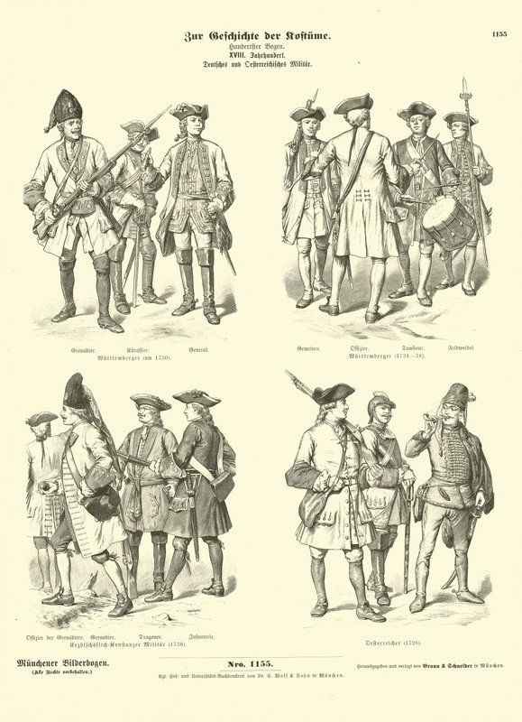 German and Austrian Military Uniforms, 18th Century by German School