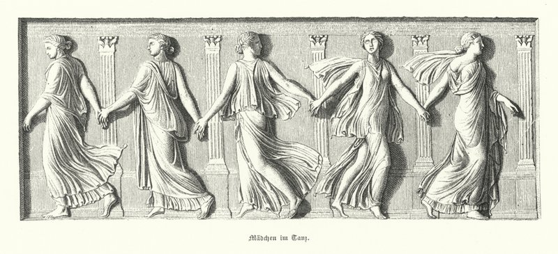 Girls Dancing, Ancient Greece by German School