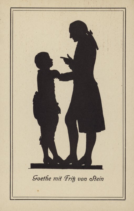 Goethe with Fritz von Stein by German School