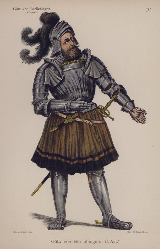 Gotz von Berlichingen, title character from the play by Goethe by German School