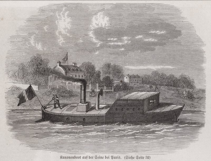 Gunboat on the River Seine during the Siege of Paris, Franco-Prussian War by German School