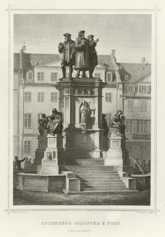 Gutenberg, Schoffer, and Fust, Frankfort by German School