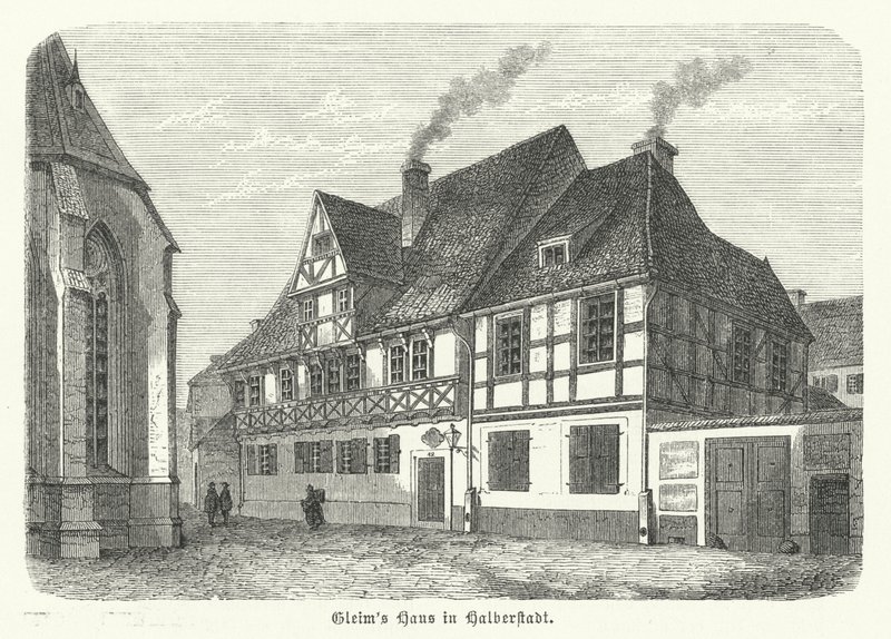 House of the Poet Johann Wilhelm Ludwig Gleim, Halberstadt, Germany (engraving) by German School