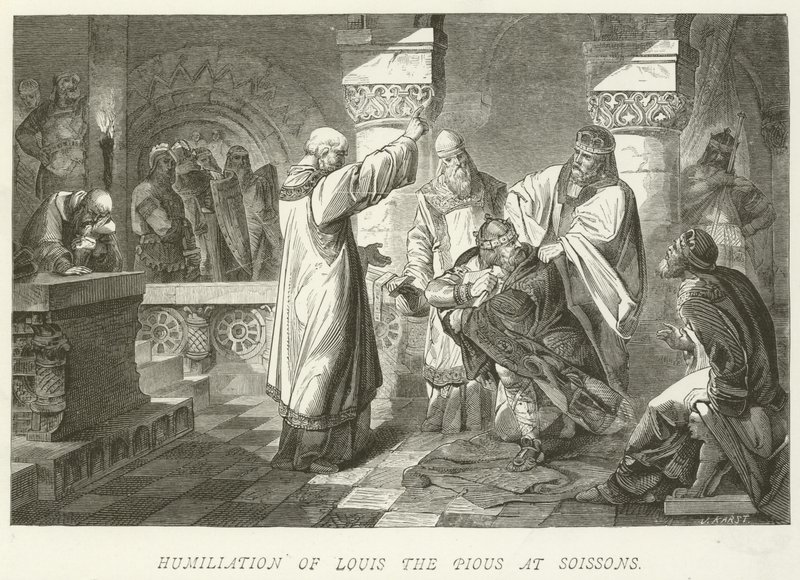 Humiliation of Louis the Pious at Soissons by German School