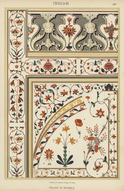 Indian, Inlays in Marble by German School