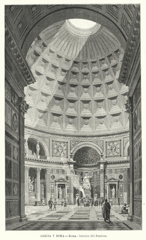 Interior of the Pantheon, Rome by German School