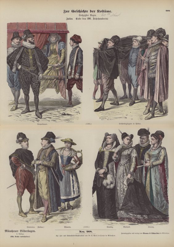 Italian Costumes, Late 16th Century by German School