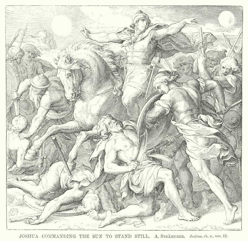 Joshua Commanding the Sun to Stand Still (engraving) by German School