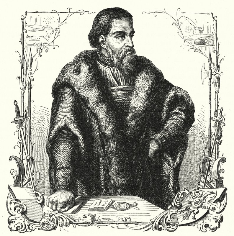 Jurgen Wullenwever, Burgomaster of Lubeck executed as a traitor and an Anabaptist (engraving) by German School