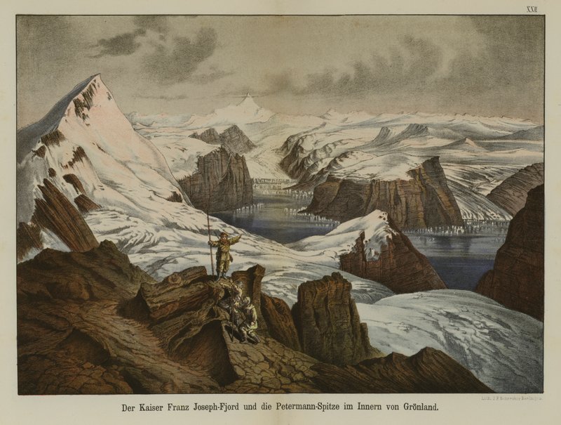 Kaiser Franz Joseph Fjord and Petermann Peak, Greenland by German School
