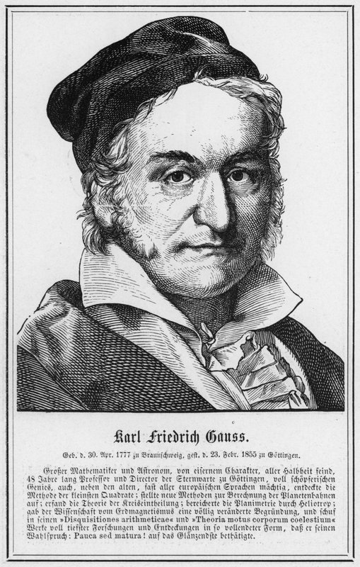 Karl Friedrich Gauss (engraving) by German School