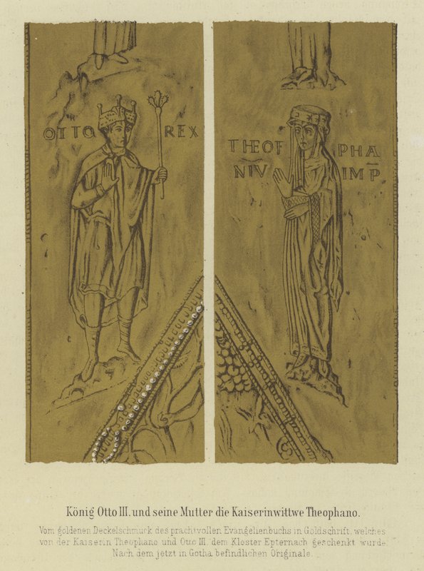 King Otto III and His Mother Theophania, Empress Consort of Otto II, Holy Roman Emperor by German School