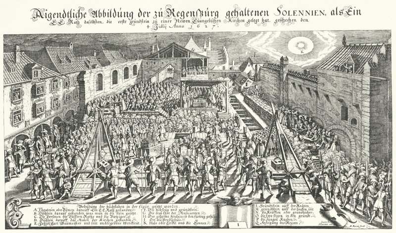 Laying of the Foundation Stones of a New Protestant Church in Regensburg by German School