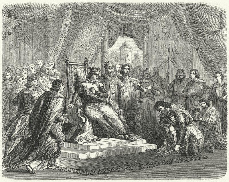 Malcolm IV of Scotland Paying Homage to Henry II of England at Chester by German School