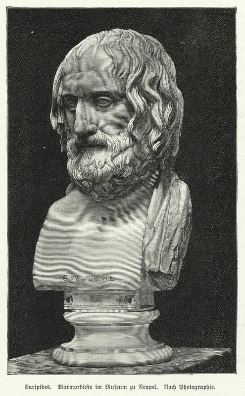 Marble bust of Euripides, Ancient Greek playwright by German School