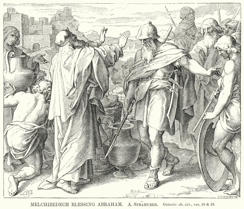 Melchizedech Blessing Abraham (engraving) by German School