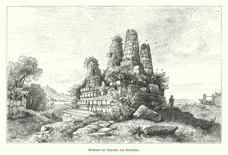 Monument to the Horatii and the Curiatii, warriors of ancient Roman legend by German School