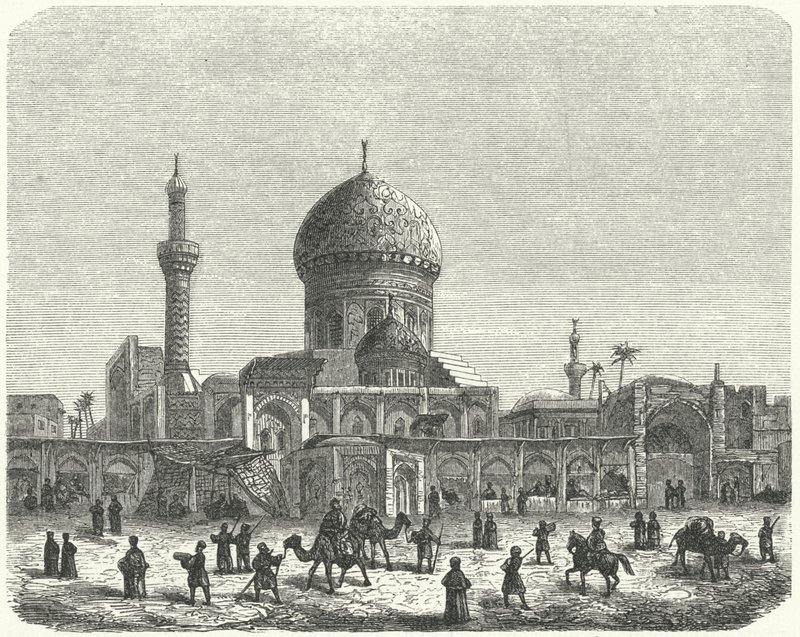 Mosque of Ahmed Khiaga and market square, Baghdad by German School