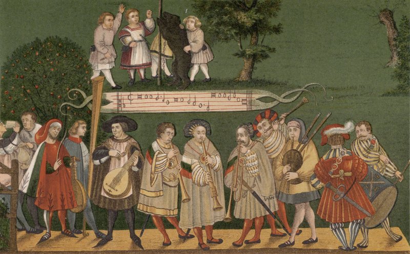 Musicians from Augsburg, Germany, Playing for Dancers of the Geschlechtertanz, 1520 by German School