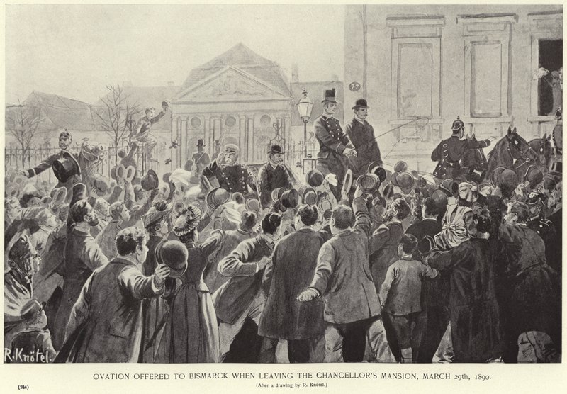 Ovation offered to Otto von Bismarck when leaving the Chancellor