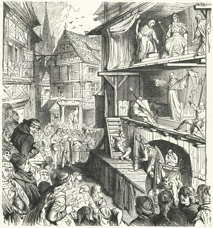 Performance of a Passion Play in the 16th Century by German School