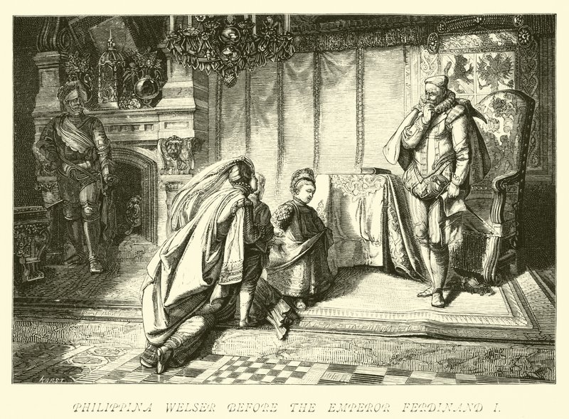 Philippina Welser Before the Emperor Ferdinand I by German School
