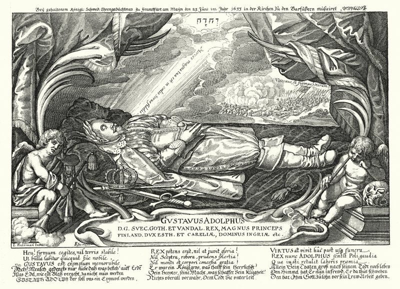 Portrait of the Dead King Gustavus Adolphus of Sweden by German School