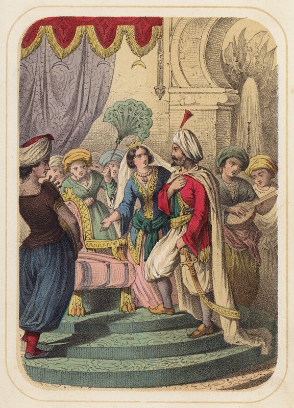 Prince Agib in a scene from One Thousand and One Nights by German School