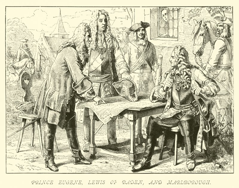 Prince Eugene, Lewis of Baden, and Marlborough by German School