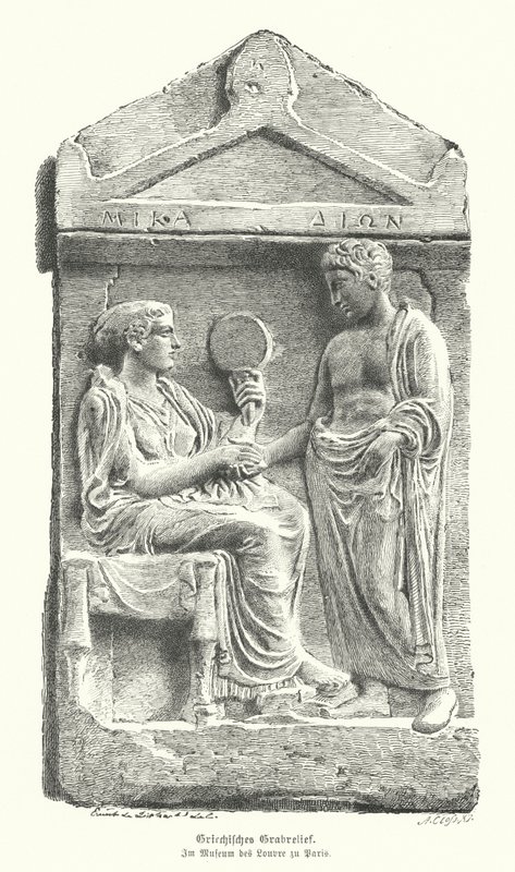 Relief on an Ancient Greek Gravestone by German School