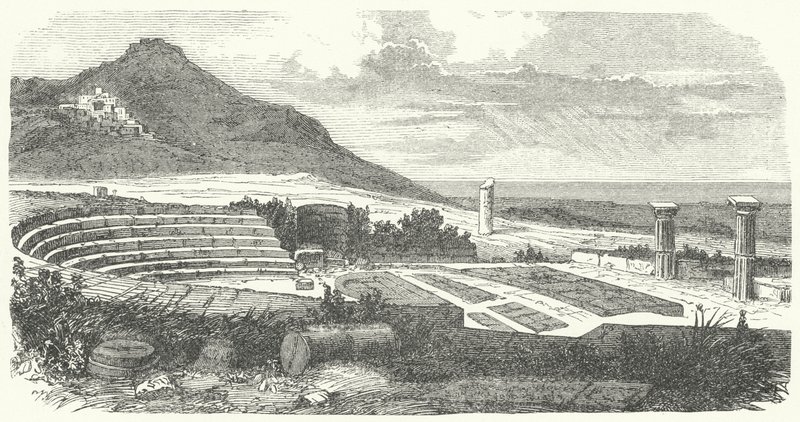 Remains of the ancient Roman theatre at Tusculum by German School