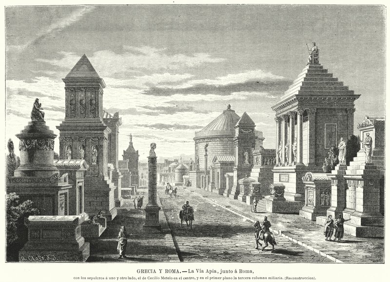 Roman Tombs Lining the Appian Way at the Three Mile Marker by German School