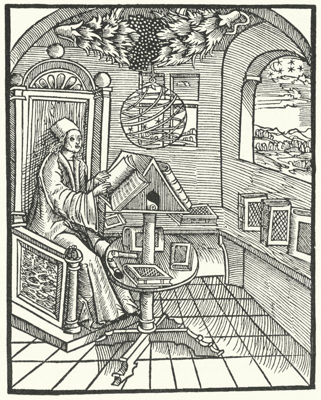 Room Interior with a Scholar at Work, c. 1500 by German School