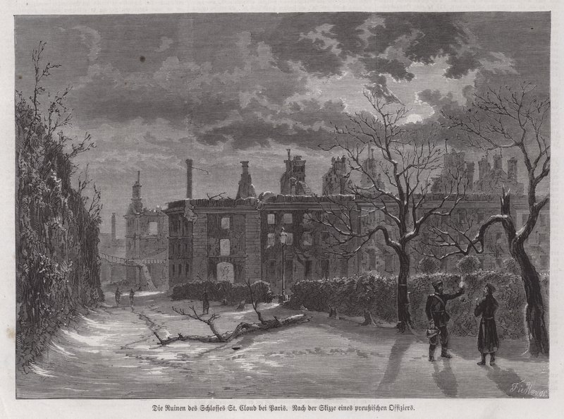 Ruins of the Chateau de Saint-Cloud, Paris, Destroyed by Prussian Shelling in 1870 During the Franco-Prussian War by German School