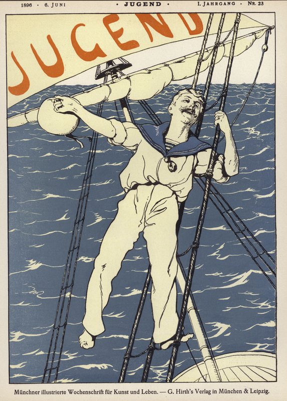 Sailor in the Rigging of a Ship by German School