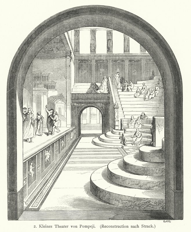 Small Theatre of Pompeii, Ancient Rome by German School