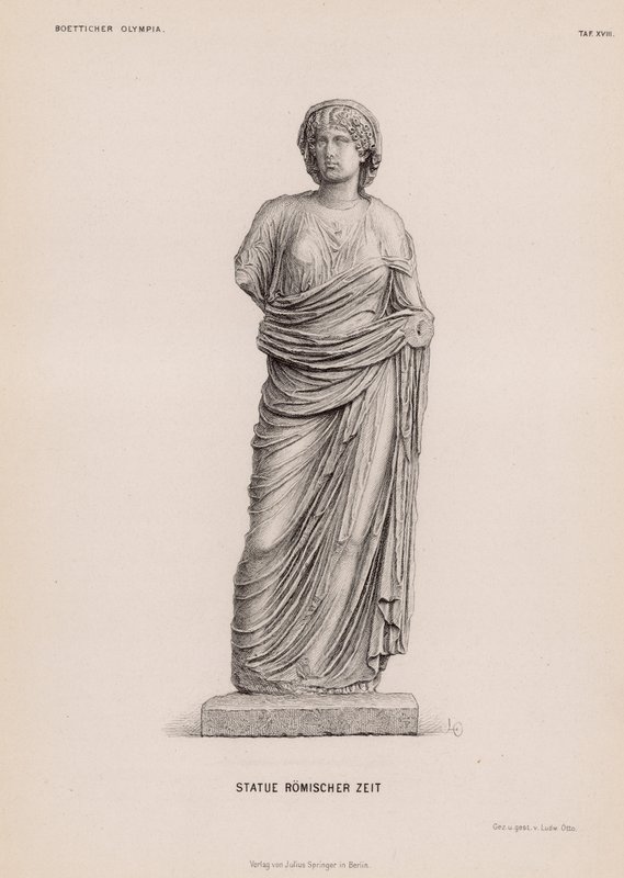 Statue of the Roman period from Olympia, Greece (engraving) by German School