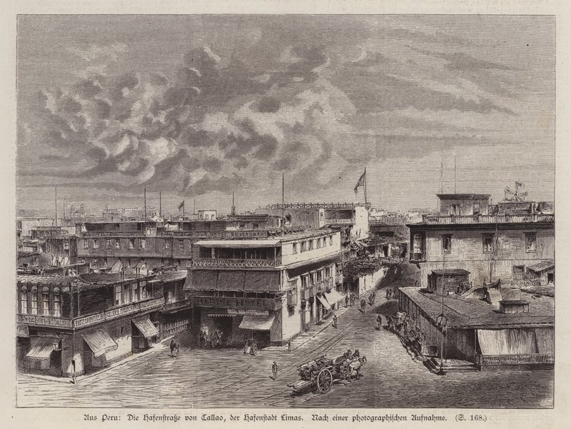 Street Leading to the Harbour of Callao, Port of Lima, Peru by German School